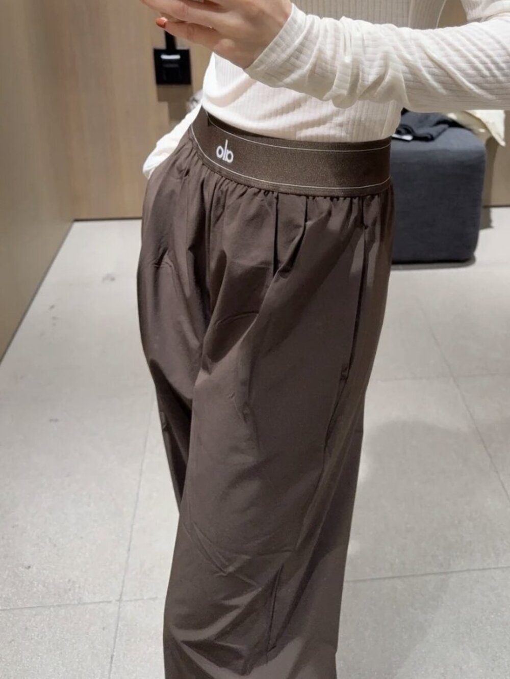 Alo Yoga Regular Suit Up Trouser Espresso Wide Leg🌝Summer Lightweight Breezy🌴
